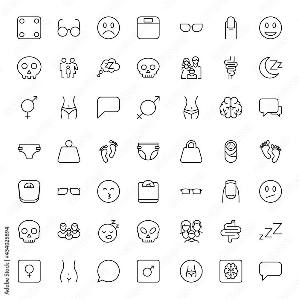 People line icon set. People line icon set.