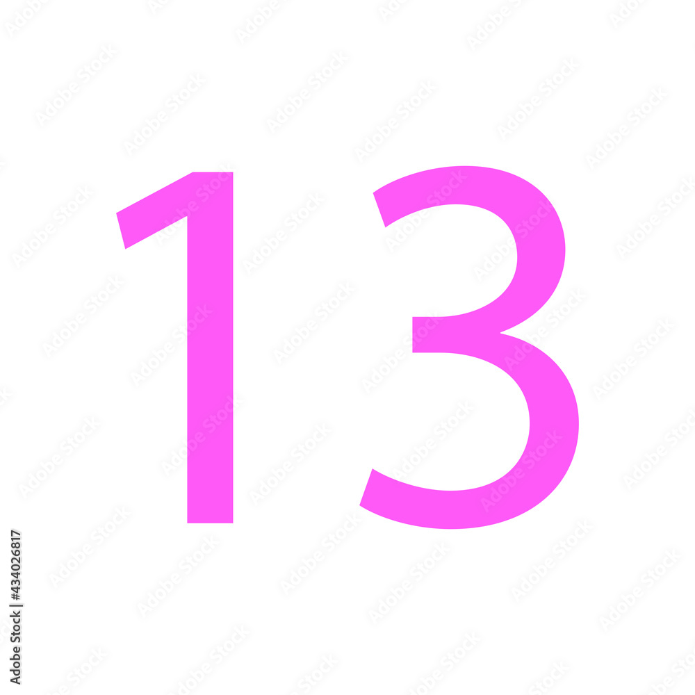 13 NUMBER SIMPLE CLIP ART VECTOR ILLUSTRATION 13 NUMBER SIMPLE CLIP ART VECTOR ILLUSTRATION