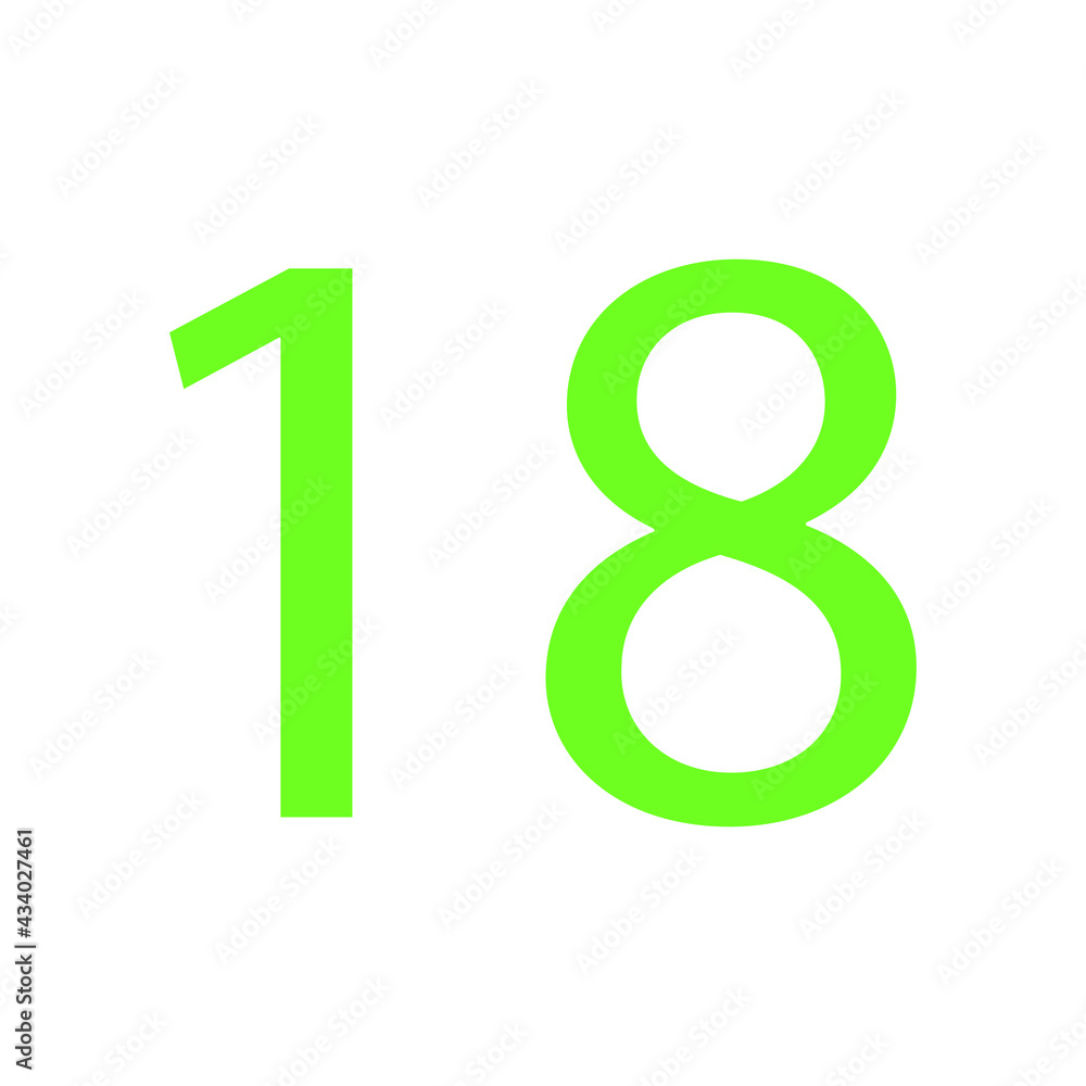 18 NUMBER SIMPLE CLIP ART VECTOR ILLUSTRATION 18 NUMBER SIMPLE CLIP ART VECTOR ILLUSTRATION