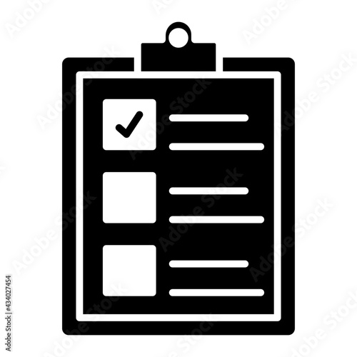A glyph design, icon of checklist