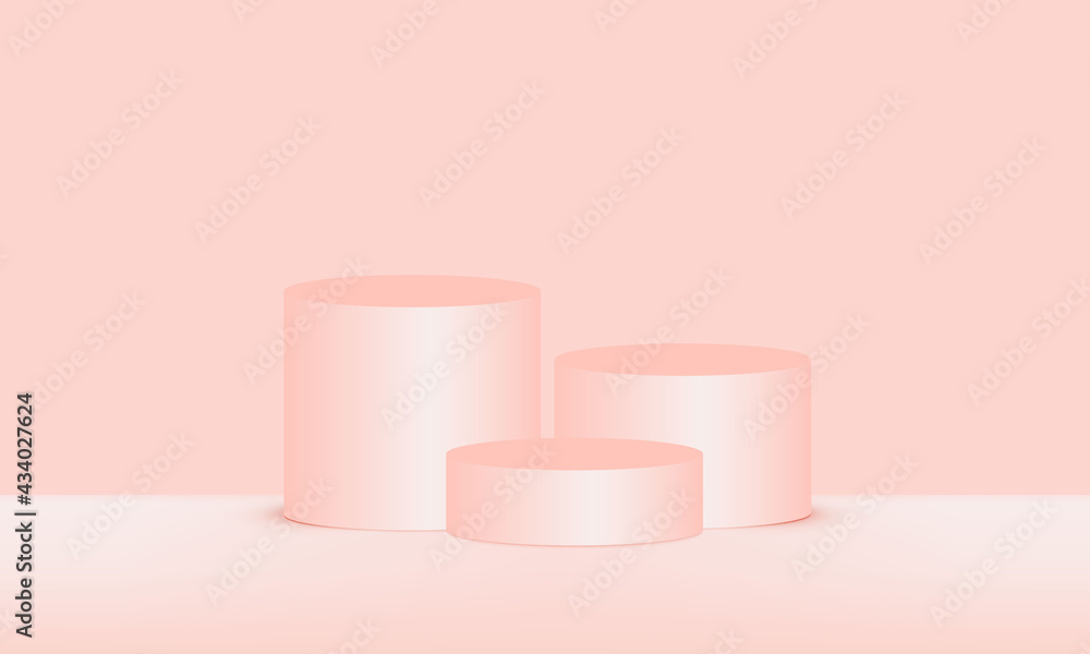 podium isolated on Peach background