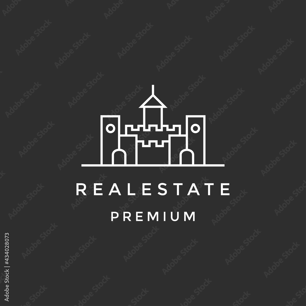 real estate logo design vector on black background