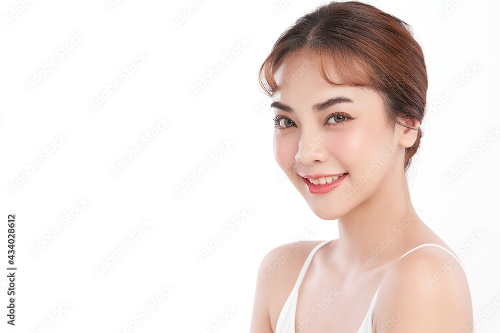 Beautiful young asian woman with clean fresh skin on white background, Face care, Facial treatment, Cosmetology, beauty and spa, Asian women portrait Beautiful young asian woman with clean fresh skin on white background, Face care, Facial treatment, Cosmetology, beauty and spa, Asian women portrait