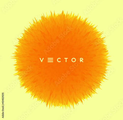 Fluffy shaggy ball. Floral art. Element for design. Vector illustration for advertising, marketing, presentation or greeting card.