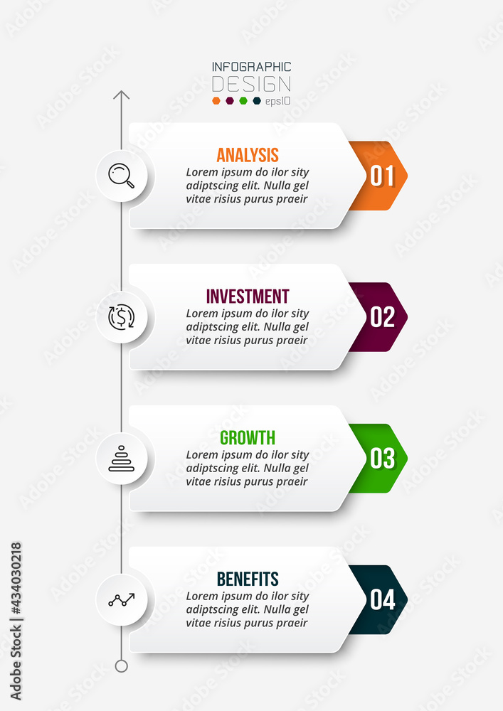 4 step process work flow infographic template. 4 step process work flow infographic template.