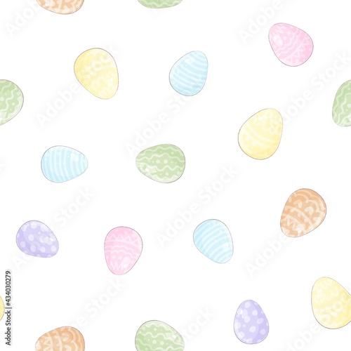 Seamless pattern. Easter holiday. Easter colorful eggs