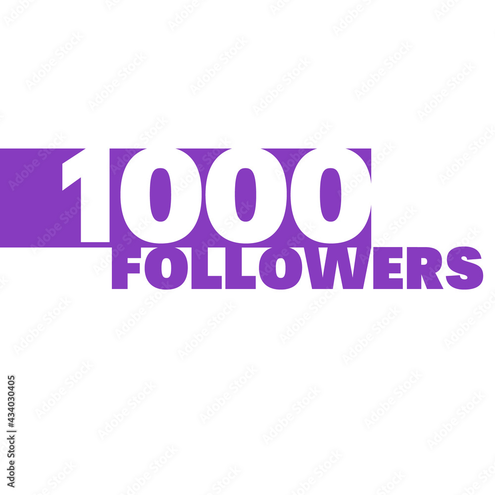 1000 followers, thank you, social media or network post template or banner