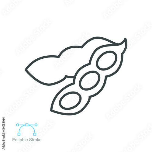 soybeans icon. nature vegetable food. Soybean seeds For soy milk for health. soya bean plant for food apps web. editable stroke outline style. vector illustration design on white background EPS 10