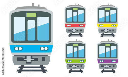 普通列車の正面イラスト素材
