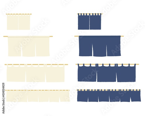 暖簾のフレーム　イラスト