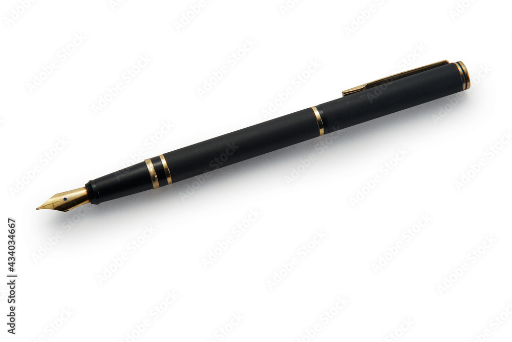 Black fountain pen on white background. Black fountain pen on white background.