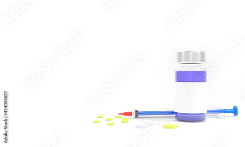 3d illustration pill syringe pill