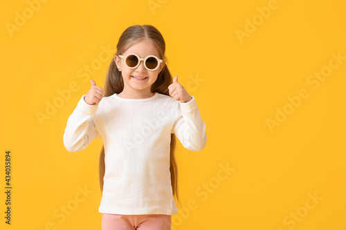 Cute little girl wearing st...