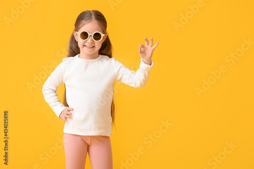 Cute little girl wearing st...