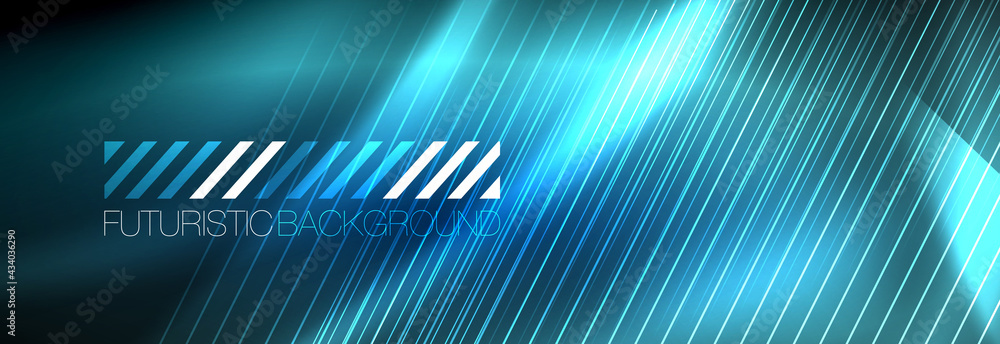 Neon glowing lines, magic energy and light motion background. Vector wallpaper template Neon glowing lines, magic energy and light motion background. Vector wallpaper template