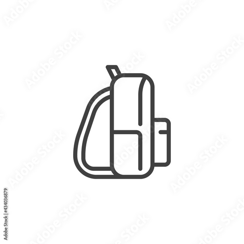 Stylish backpack line icon