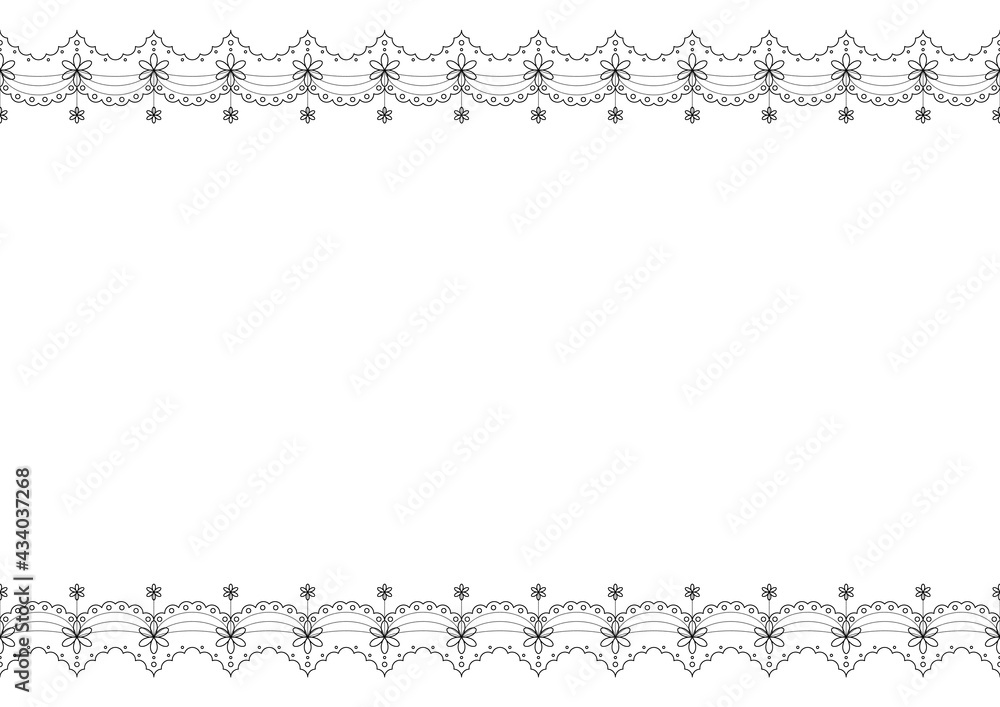 Seamless frame material with lace motif illustration (vector, cut out) Seamless frame material with lace motif illustration (vector, cut out)