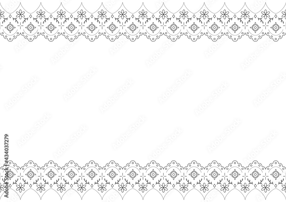 © makiaki - Seamless frame material with lace motif illustration (vector, cut out) © makiaki - Seamless frame material with lace motif illustration (vector, cut out)