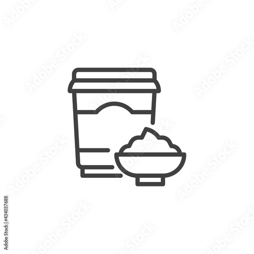 Sour cream line icon