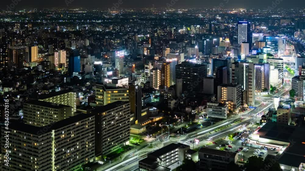 都市と交通 夜景 タイムラプス 都市と交通 夜景 タイムラプス