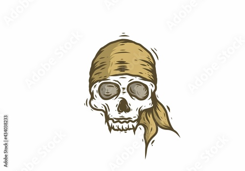 Skull of pirates with durag illustration