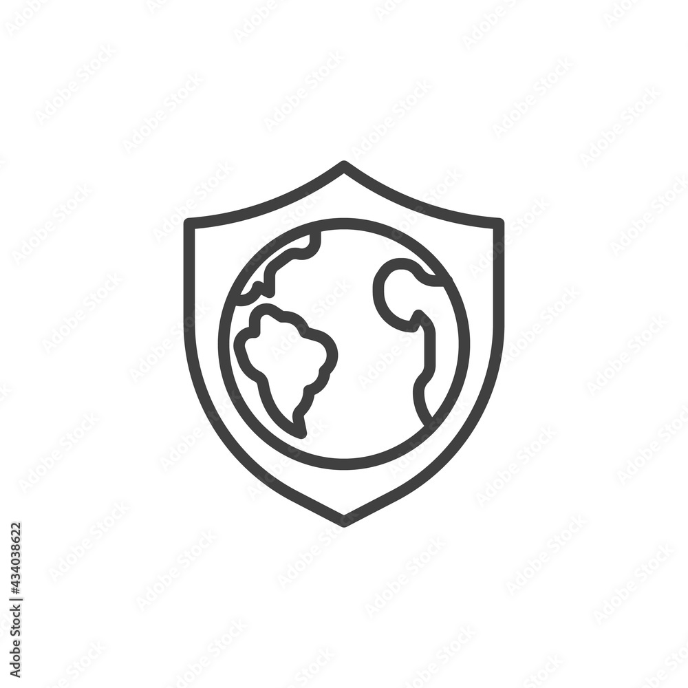 Save the planet line icon Save the planet line icon