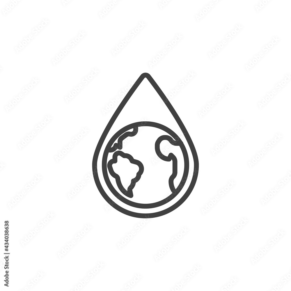 World water resources line icon World water resources line icon