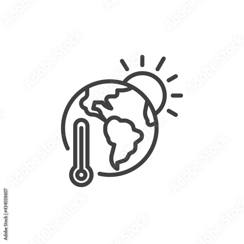 Global warming line icon