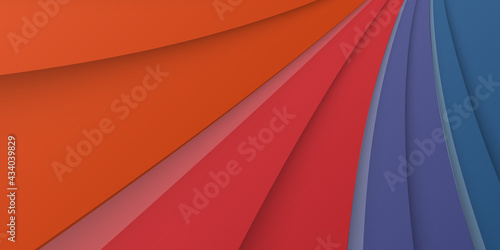 Modern vibrant color abstract background with red yellow purple orange and blue gradient. Minimal geometric background. Dynamic shapes composition.