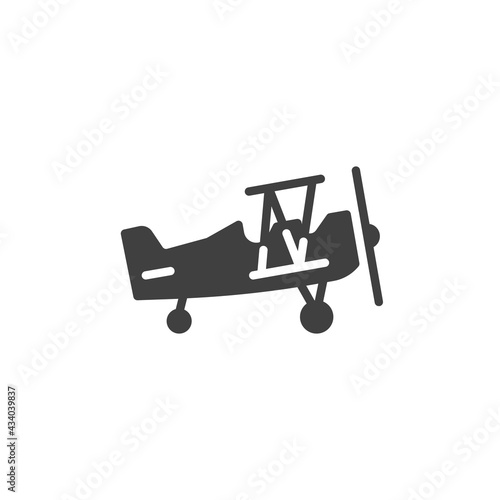 Retro airplane vector icon