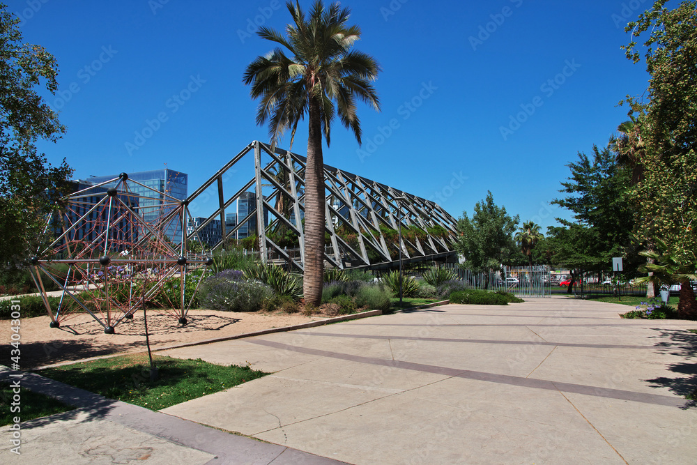 The bridge in Parque Arauco in Santiago, Chile