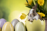 Bunny, rabbit and easter eggs