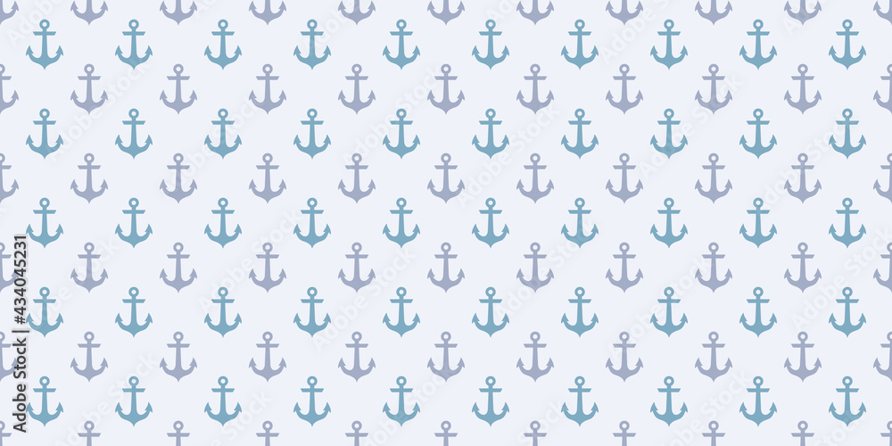 Anchor seamless repeat pattern vector background, blue and white Anchor seamless repeat pattern vector background, blue and white