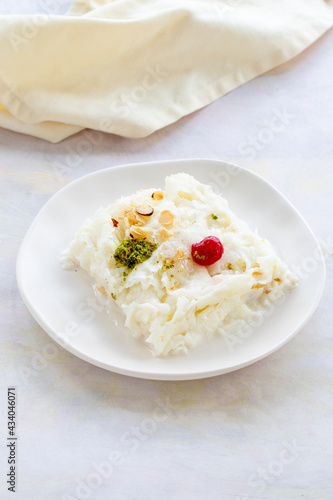 Turkish Traditional Ramadan Dessert Gullac. Dessert from Ottoman Cuisine.