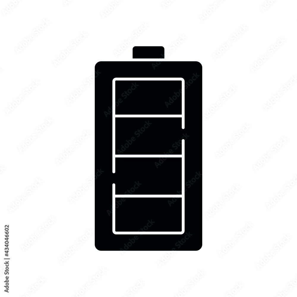 Battery glyph icon. Energy. Vector isolated black illustration. Battery glyph icon. Energy. Vector isolated black illustration.