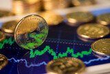 Bitcoin, litecoin, etherium coins close up, Virtual money background