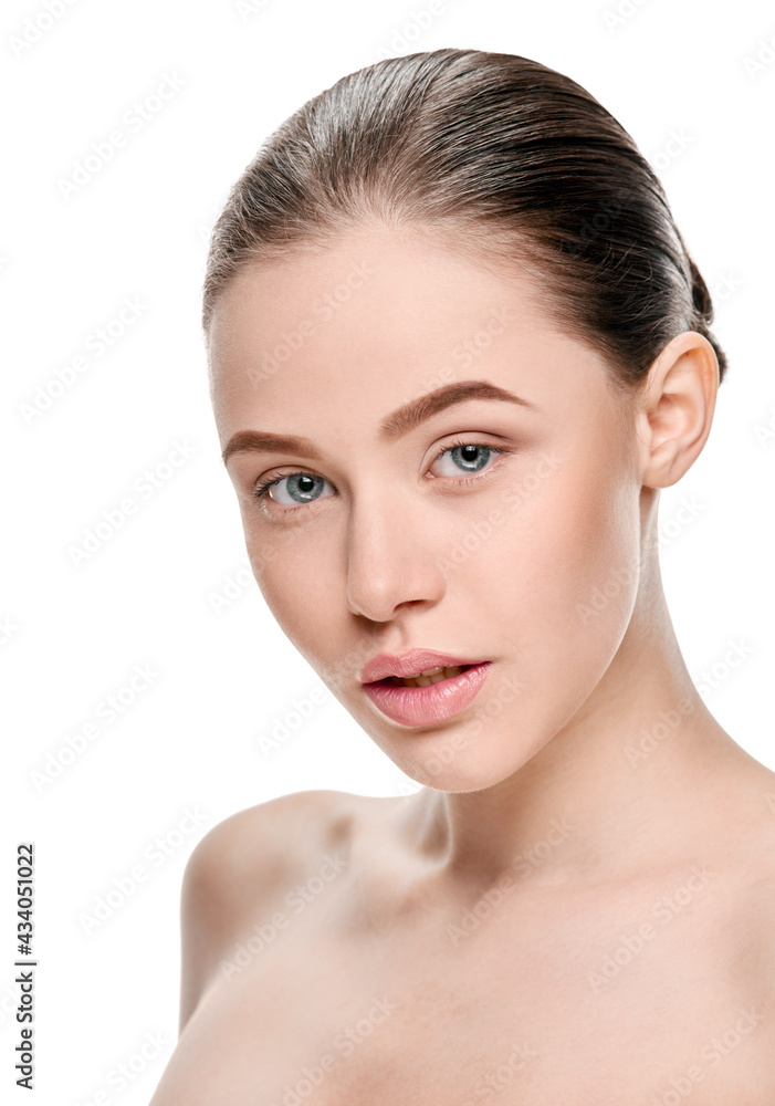 Beautiful young woman with fresh healthy facial skin Beautiful young woman with fresh healthy facial skin