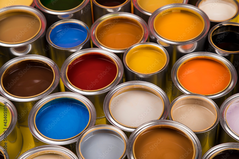 Full Buckets of rainbow colored oil paint Full Buckets of rainbow colored oil paint