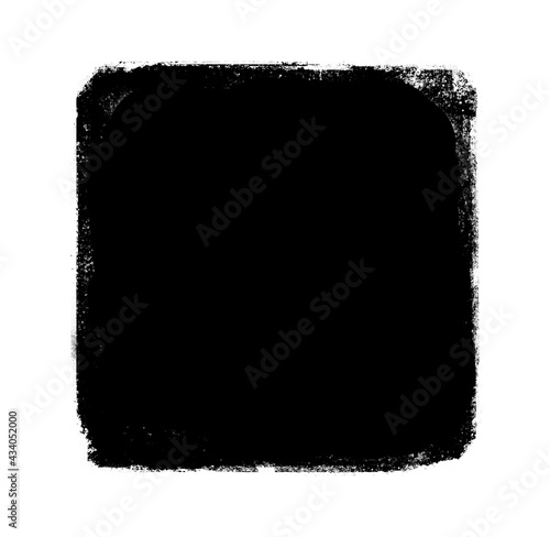 Watercolor sqaure on white background	
