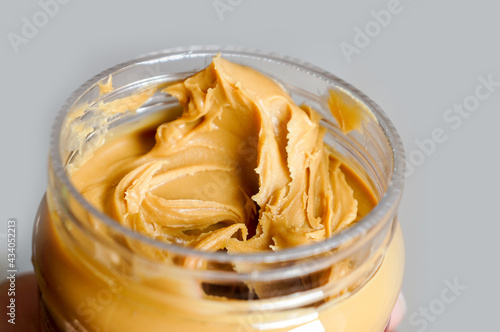 creamy peanut butter, closeup