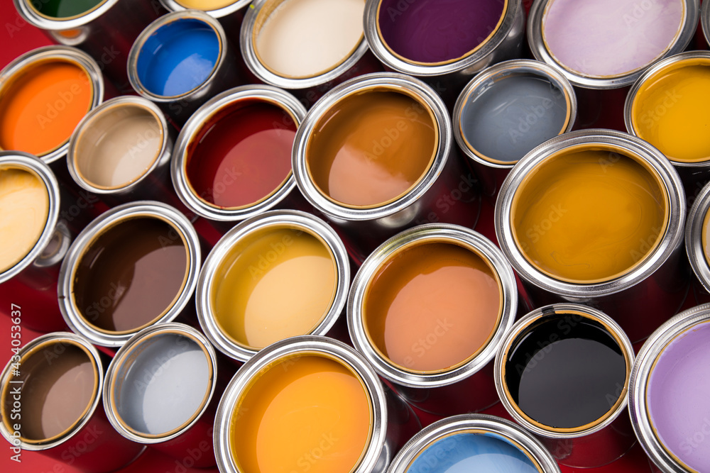 Full Buckets of rainbow colored oil paint Full Buckets of rainbow colored oil paint