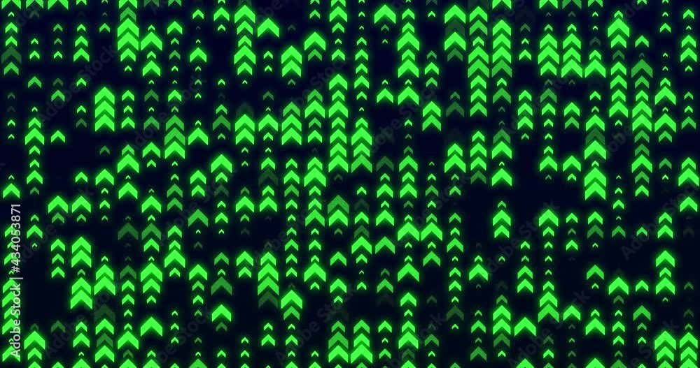 An animation in which arrows blink randomly in a certain direction. Abstract videos with digital and cyber impressions.Seamless loop. An animation in which arrows blink randomly in a certain direction. Abstract videos with digital and cyber impressions.Seamless loop.