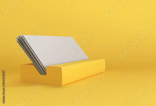 3D Render Holder for business cards display stand picture frame for mock up and template design.