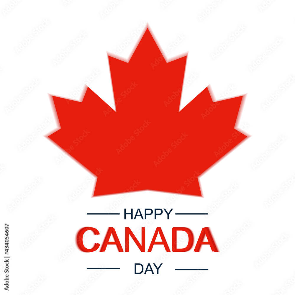 Happy Canada Day. Canadian maple leaf, logo for Canada Day. Vector holiday poster. Vector typography for greeting card, decoration and covering. Concept of Happy Canada Day Happy Canada Day. Canadian maple leaf, logo for Canada Day. Vector holiday poster. Vector typography for greeting card, decoration and covering. Concept of Happy Canada Day