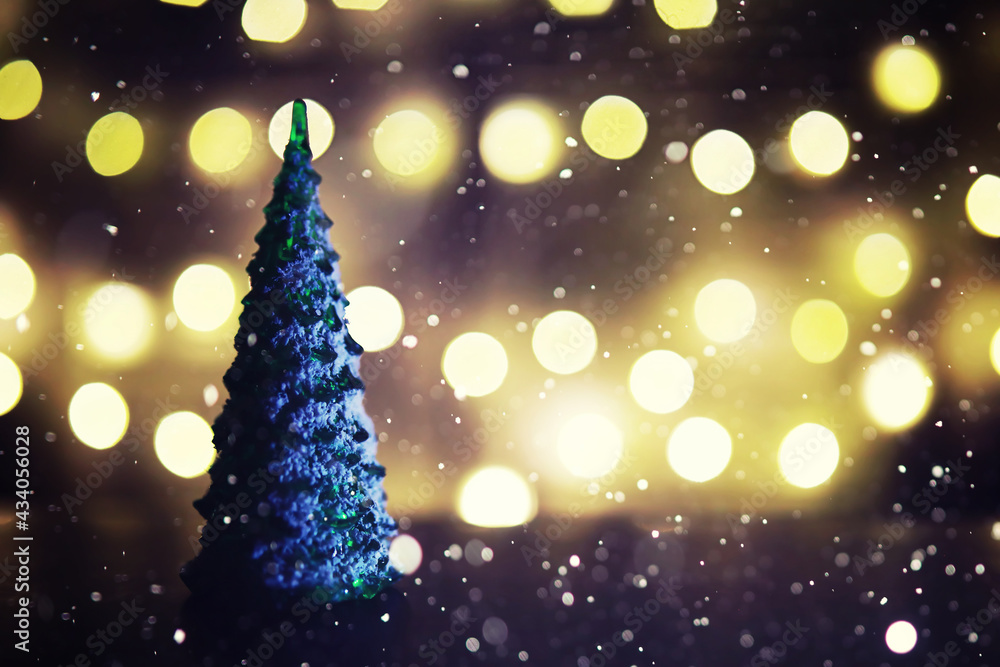 Winter holiday background with frozen fir, glitter lights, bokeh. Christmas and New Year holiday background with copy space. Winter holiday background with frozen fir, glitter lights, bokeh. Christmas and New Year holiday background with copy space.