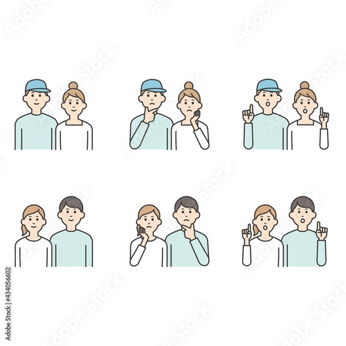 若い男女カップルのイラスト
