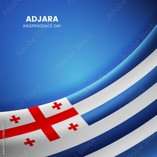 Creative Adjara flag on fabric texture. Vintage style national day background