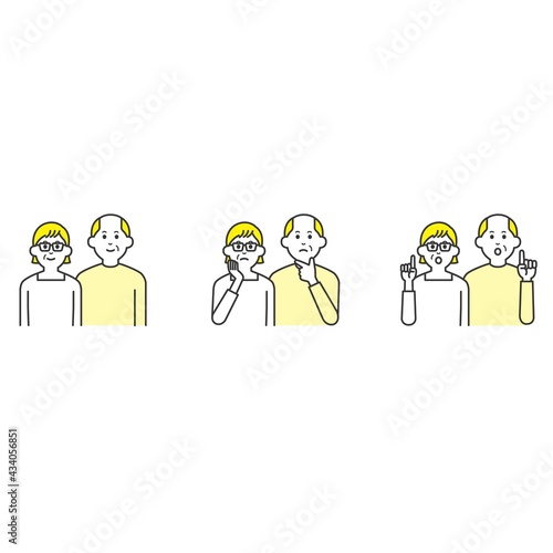 老夫婦のイラスト