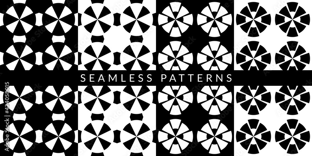Flat Abstract Black And White Geometric Background Patterns Vector Set Flat Abstract Black And White Geometric Background Patterns Vector Set