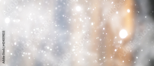 blue snowfall bokeh background  abstract snowflake background on blurred abstract blue